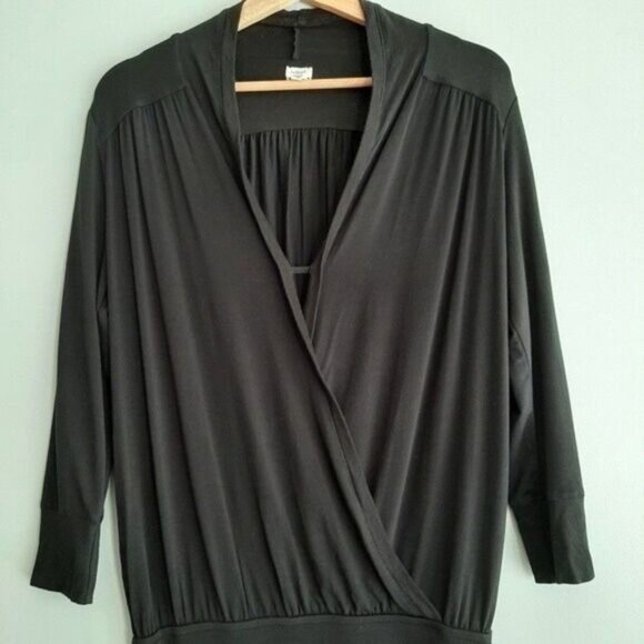 WILFRED Aritzia Faux Wrap Drop Waist Mini Dress Sz M Flawed - Picture 3 of 12